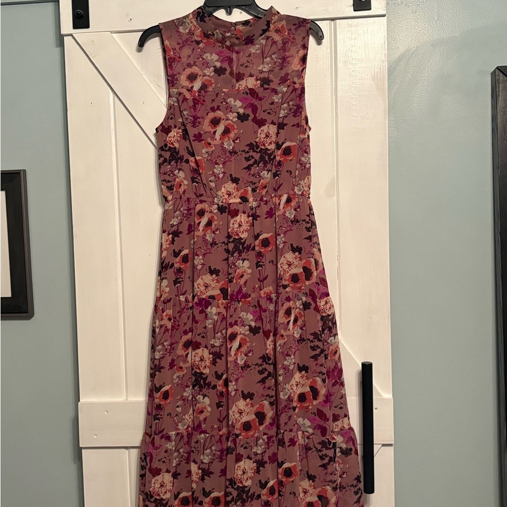 Lulu's Floral Midi Dress - Pink and Purple - Picture 2 of 9
